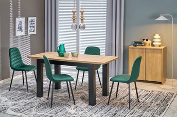 Stół Rozkładany GIZMO (120-160)x75 Dąb Artisan/Czarny