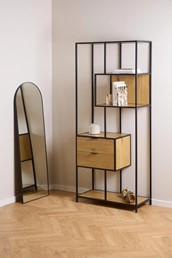 Regał SEAFORD II z Szufladami Dąb Naturalny/Czarny