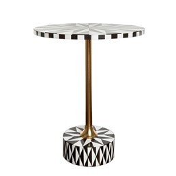 Stolik DOMERO STAR Fi40cm Biały/Czarny