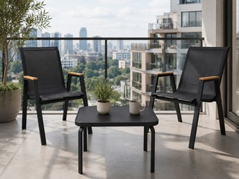 Zestaw Balkonowy NERANO Wood Duo Czarny