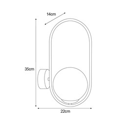 Kinkiet ARLENA K-5474 Biały/Grafitowy