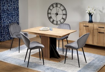 Stół Rozkładany FABIANO (130-175)x85 Dąb/Czarny