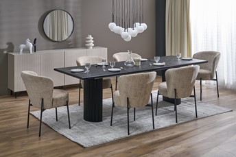 Stół Rozkładany BOLERO (160-250)x90 cm Dąb Naturalny/Czarny