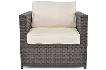 Fotel Ogrodowy MALAGA z Technorattanu Brązowy/Beżowy