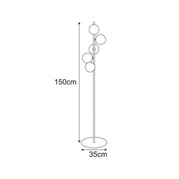 Lampa Podłogowa TESORO K-5702 Transparentny/Beż