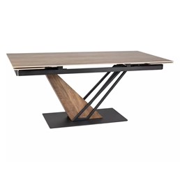 Stół Rozkładany GENESIS LEGNO (160-240)x90 Dąb/Czarny Mat