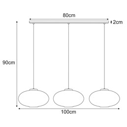 Lampa Wisząca PESO K-5672 Biały/Czarny