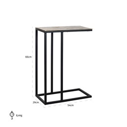 Stolik CALLOWAY Boczny Czarny/Szary