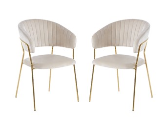 Zestaw 2x Krzesło Velvet K4-FX Beżowy