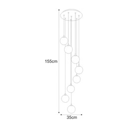 Lampa Wisząca GALAXY K-5562 Czarny/Złoty/Bursztynowy