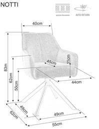 Krzesło NOTTI Brego Czarny/Ciemny Szary 18