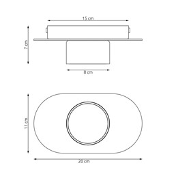 Lampa Sufitowa DIAZ 1 WOOD Czarny/Dąb