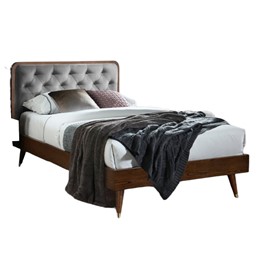 Łóżko CASSIDY 120x200 cm Popielaty/Orzech