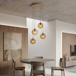 Lampa Wisząca COSMO 4PREM Beżowy/Miodowy