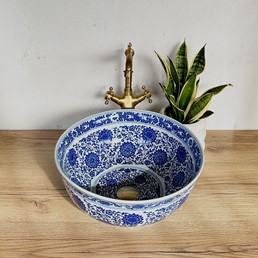 Umywalka Nablatowa BELLA Niebieski