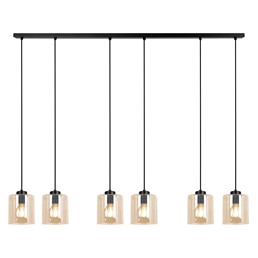 Lampa Wisząca SORO K-5572 Czarny/Bursztynowy