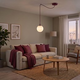 Lampa Wisząca GIGI 1 Burgundowy/Opal