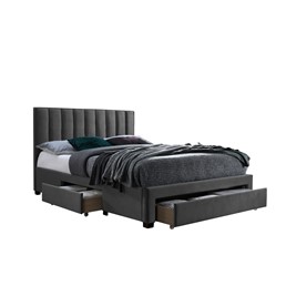 Łóżko GRACE z Szufladami Velvet 140x200 cm Popiel