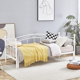 Łóżko ARIZA 180x200 cm z Wysuwanym Materacem Biały