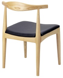 Krzesło ELBOW Naturalne Jesion/Ekoskóra Czarna
