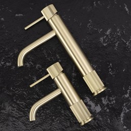 Bateria Umywalkowa Wysoka LUNGO STRIPE Złoty Szczotkowany