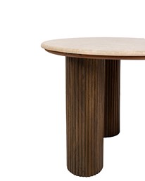 Stół Jadalniany RAGNO  Fi120cm Beżowy/Brązowy