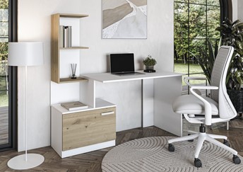 Biurko MISO Biały/Dąb Artisan