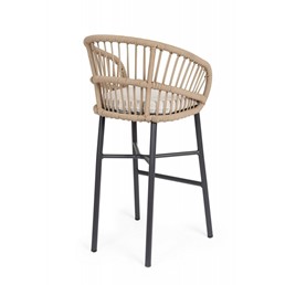 Krzesło Barowe Ogrodowe ODIVELAS Beżowy