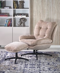 Fotel Wypoczynkowy PESTO z Podnóżkiem/Funkcją Kołyski Beżowy