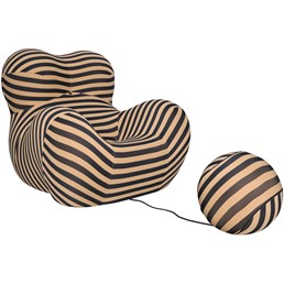 Fotel z Podnóżkiem NUA N31-29 Beżowy/Czarny