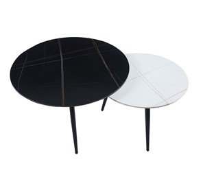 Ława L9-FX (A) 80/60 cm Czarny/Biały