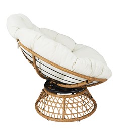 Fotel CANCUN Biały/ Naturalny Obrotowy