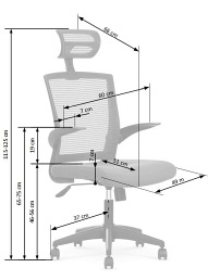 Fotel Pracowniczy Valor 62x64x115 Czarny/Popielaty
