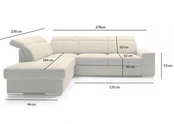 Narożnik DAMBO Beżowy z Funkcją Spania I Grupa Tkanin