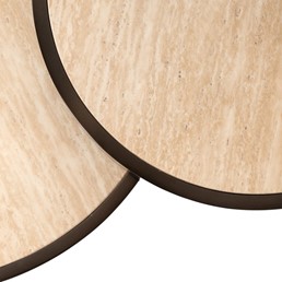 Zestaw Stolików Kawowych RONSON 119x119cm Beżowy