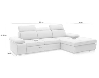 Narożnik NONA M Popiel z Funkcją Spania - I Grupa Tkanin