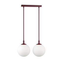 Lampa Wisząca COSMO 2 Burgundowy/Opal