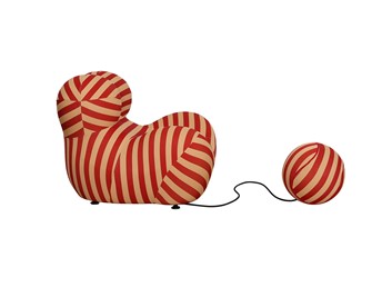 Fotel z Podnóżkiem N31-11 Czerwony/Pomarańczowy