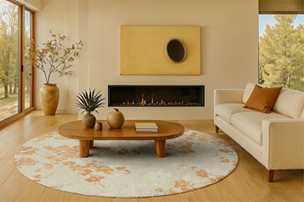 Dywan SAKURA PETAL DEW ROUND 9834 Fi240cm Beżowy/Pomarańczowy