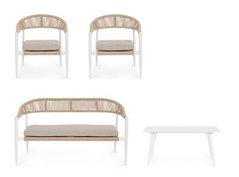 Zestaw Ogrodowych JANDIA Biały/Beż