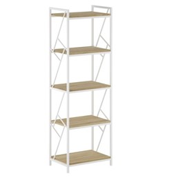 Regał R2(5P)-FX Dąb Naturalny/Biały