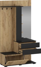 Zestaw Mebli do Przedpokoju BAFRA Dąb Złoty/Czarny