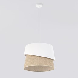 Lampa Wisząca CANVA 1 Biały/Naturalny