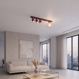 Lampa Sufitowa BASTER 4 Burgundowy/Transparentny