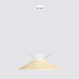 Lampa Wisząca SOFTA 1 Rattan/Biały
