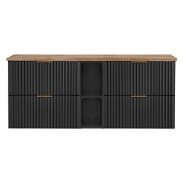 Zestaw ADB B 81-01 140cm (2x Szafka + Regał + Blat) Wotan/Czarny