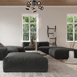 Żyrandol ALEMRIA 5 Czarny/Srebrny