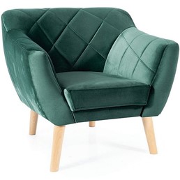 Fotel KARO 1 Velvet Buk/Zielony Bluvel 78