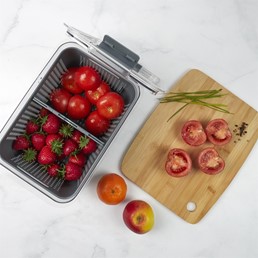 Pojemnik Potrójny do Przechowywania w Lodówce Szary