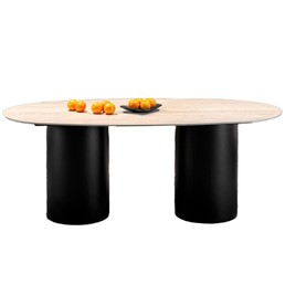 Stół JULIUS Jasny Trawertyn/Czarny